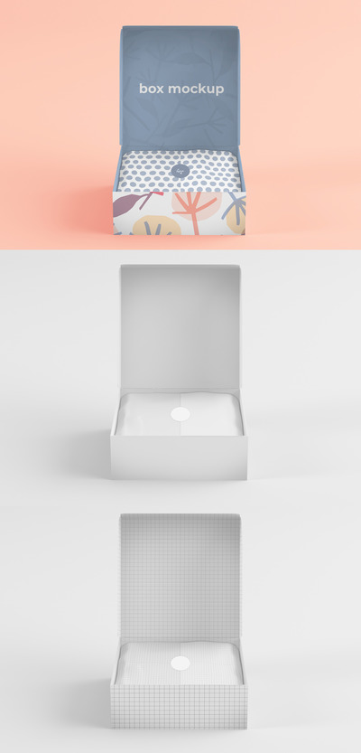 开盖礼品盒包装设计样机