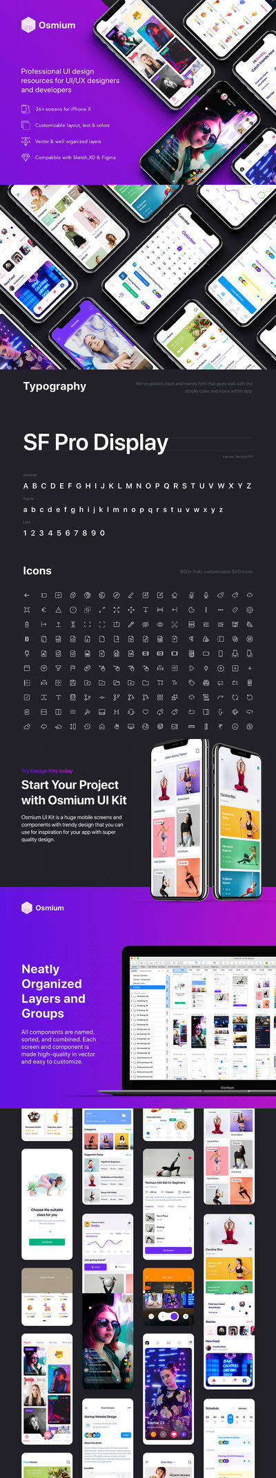 时尚多用途APP UI模板（FIG,SKETCH,XD）
