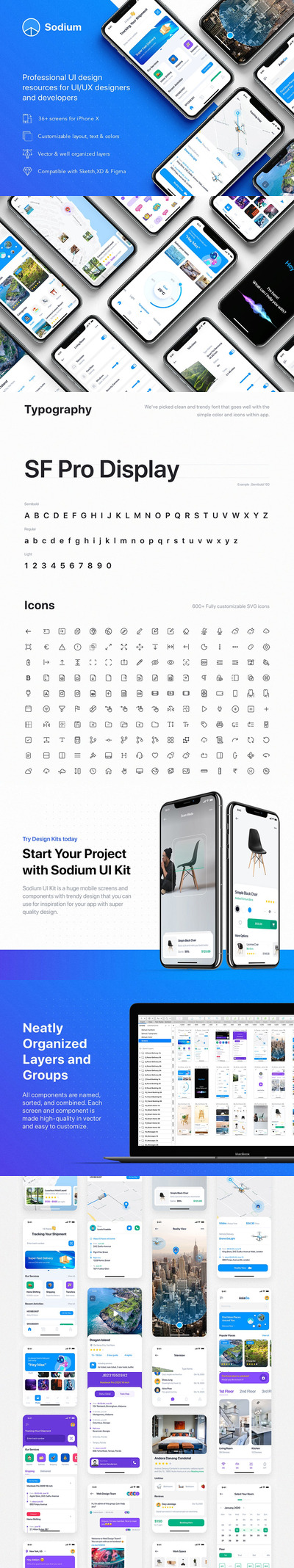 时尚简单的APP UI模板（FIG,SKETCH,XD）