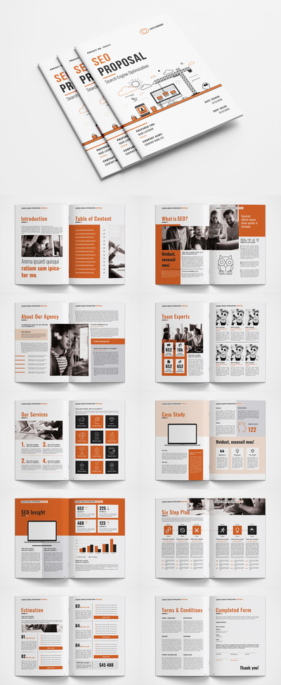 SEO优化主题提案布局设计杂志模板