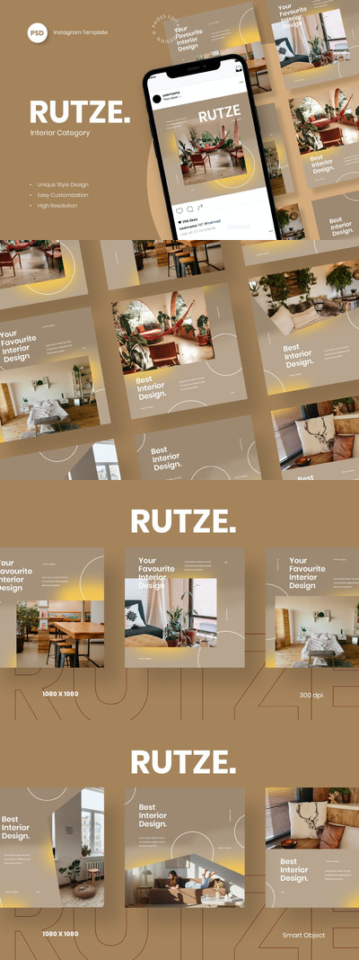 简约时尚清新多用途Instagram社交媒体banner海报设计模板集合