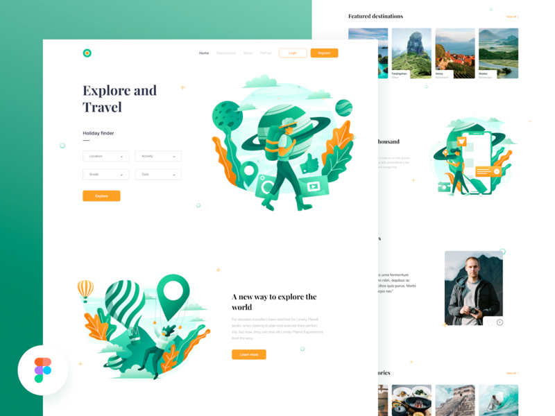 探索与旅行主题网页模板