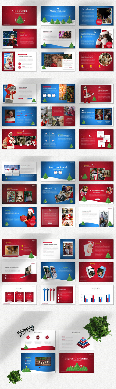圣诞节氛围PPT模板（PPTX）