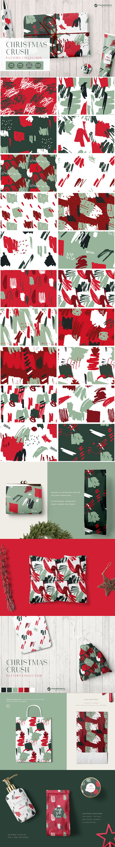 圣诞抽象形状图案背景纹理素材