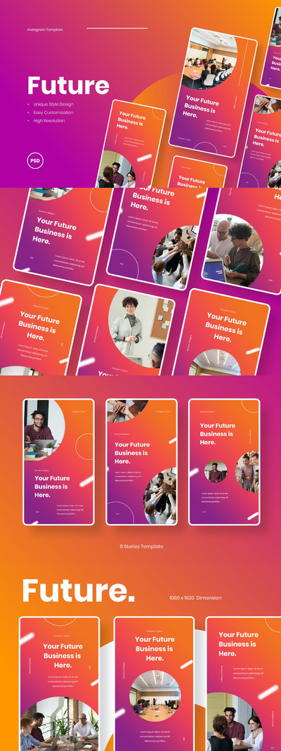 时尚高端简约清新新孟菲斯风格Instagram社交媒体banner海报设计模板集合