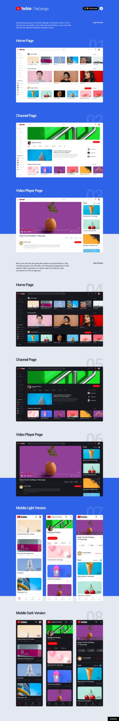 YouTube网站设计概念模板