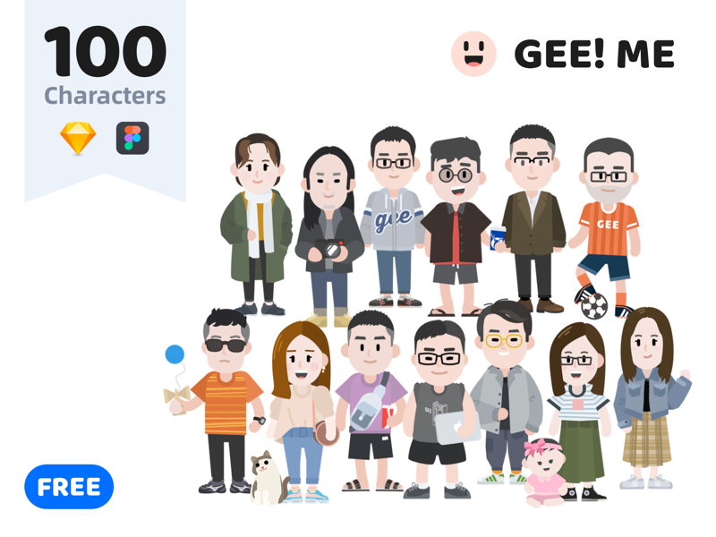 100个卡通人物插画