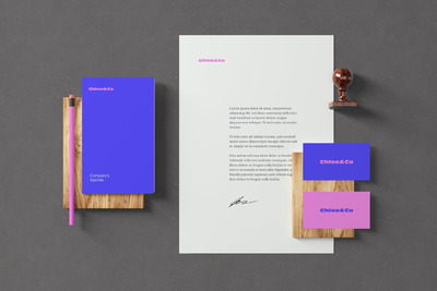 简约清新好用的文具品牌设计VI样机展示模型mockups