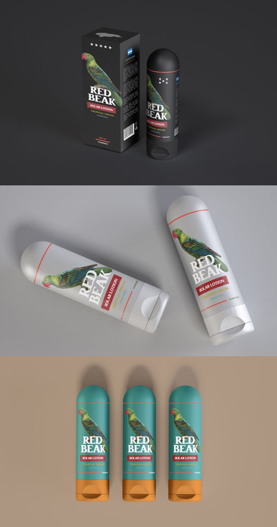 高品质的逼真质感包装设计VI样机展示模型mockups