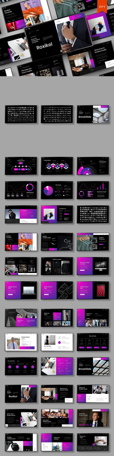 高品质多用途商业商务质感powerpoint幻灯片演示模板（pptx）