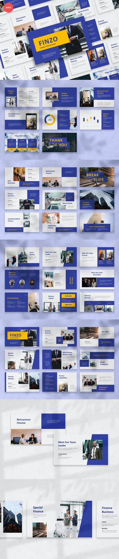 简约好用的多用途金融powerpoint幻灯片演示模板（pptx）