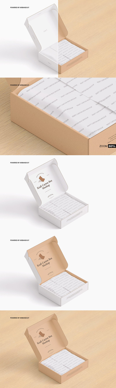 飞机盒/打开的快递纸箱模型样机（PSD）
