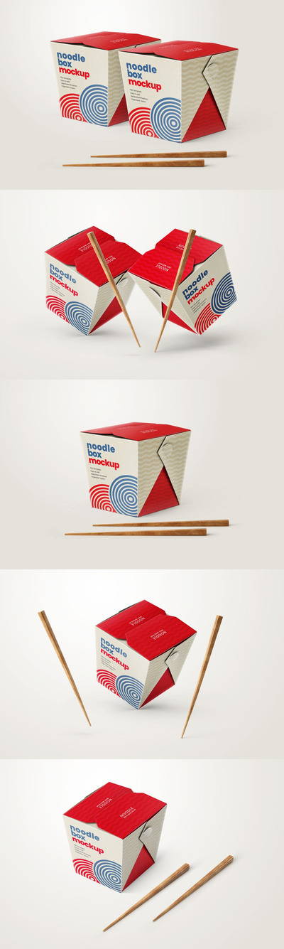 面条盒模型套装|亚洲食品样机（PSD）
