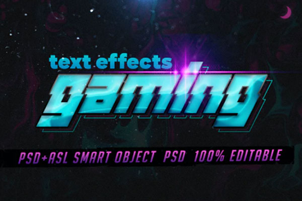 电子游戏文字效果-Psd和图层样式