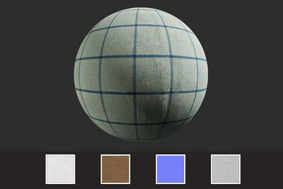 方格子图案的面料C4D材质贴图（JPG）