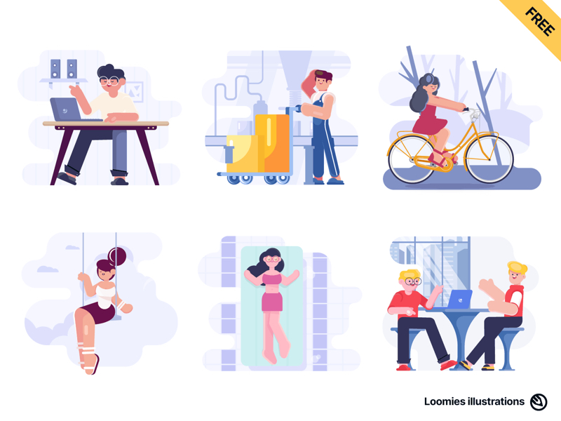 可爱的卡通人物插图