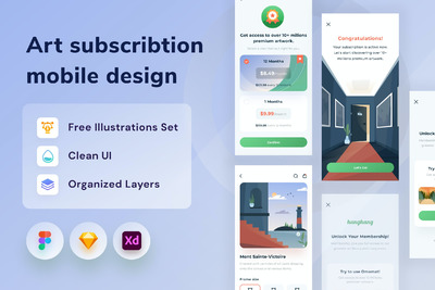 移动端艺术行业APP（FIG,SKETCH,XD）