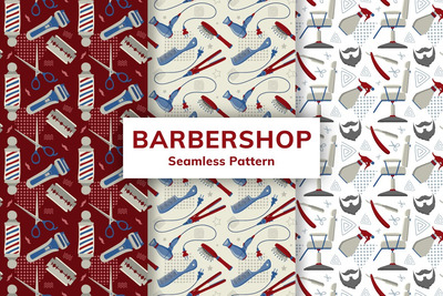 理发店无缝图案（AI,PSD）