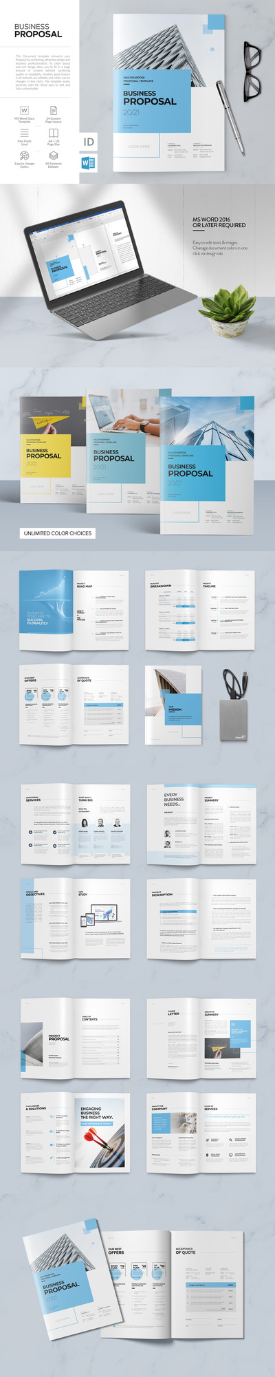 项目计划书/企业提案手册设计模板[indd,doc]