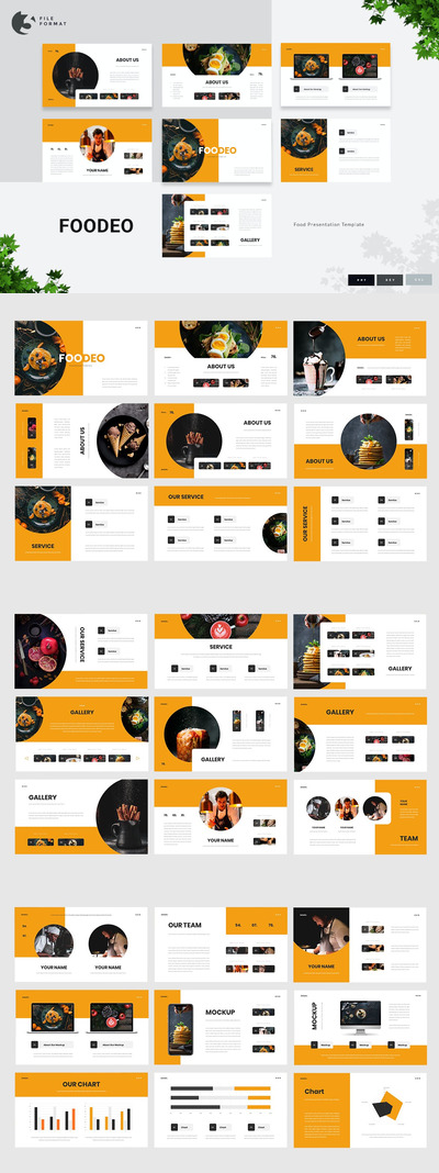 简约好用的视频餐厅幻灯片演示模板（pptx&key）