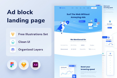 业务服务网页模板（FIG,SKETCH,XD）