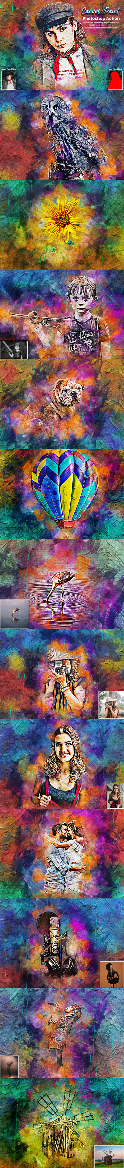 画布涂料油漆效果Photoshop动作