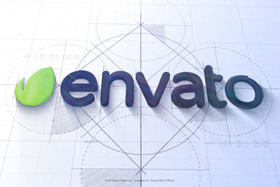 建筑师素描蓝图徽标Logo展示视频模板[aep]