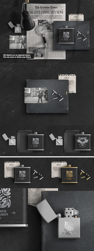 男士粗犷配饰场景模型样机（PSD）