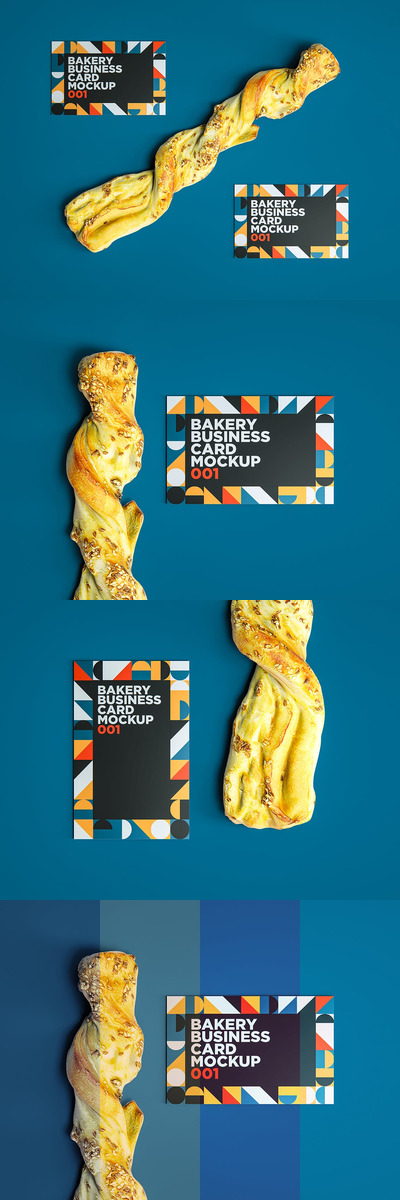 面包店名片模型样机（PSD）