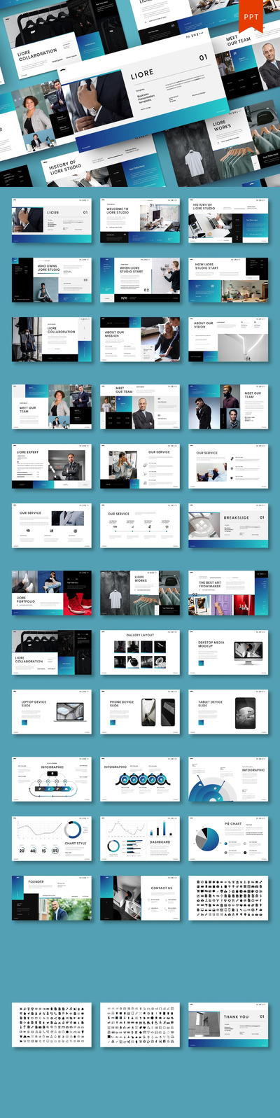 时尚高端专业多用途商业商务powerpoint幻灯片演示模板（pptx）