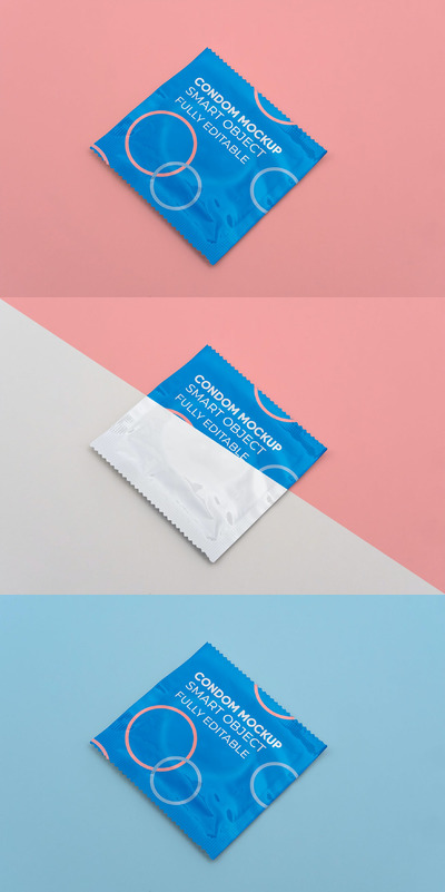 避孕套包装设计样机（PSD）