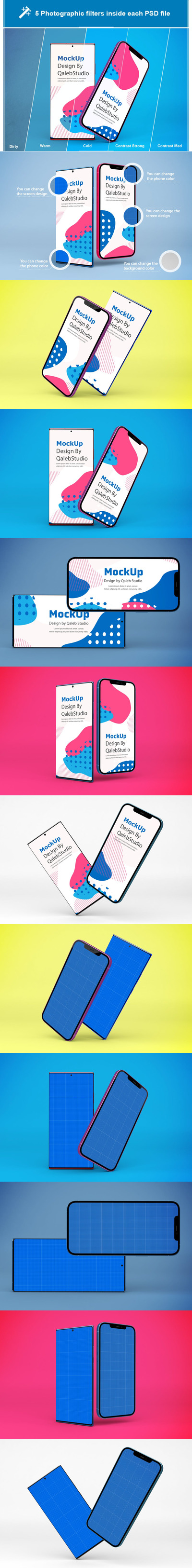 IOS & Android 手机样机组合（PSD）