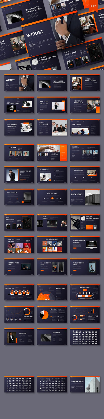 时尚高端专业的高品质商业商务powerpoint幻灯片演示模板（pptx）