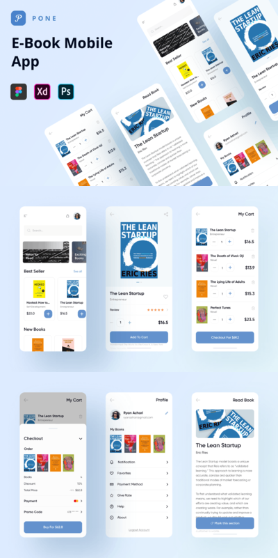 高品质的电子书APP UI KITS
