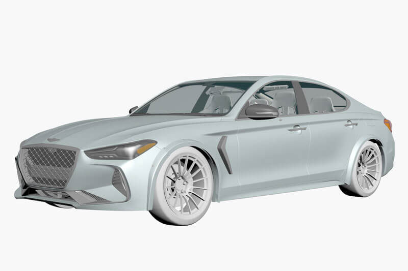 现代捷恩斯G70小轿车C4D模型下载（OBJ）