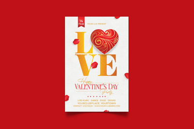 新鲜的情人节活动海报设计模板（PSD）