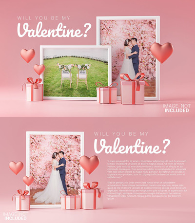 情人节相框设计展示样机（PSD）