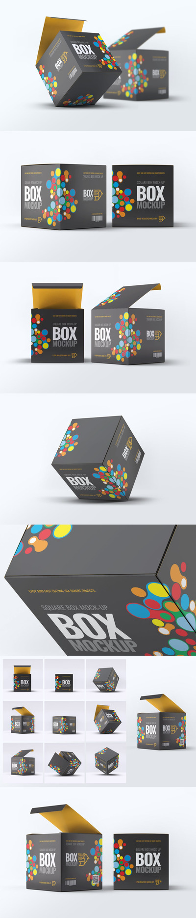 高品质的时尚高端包装设计VI样机展示模型mockups