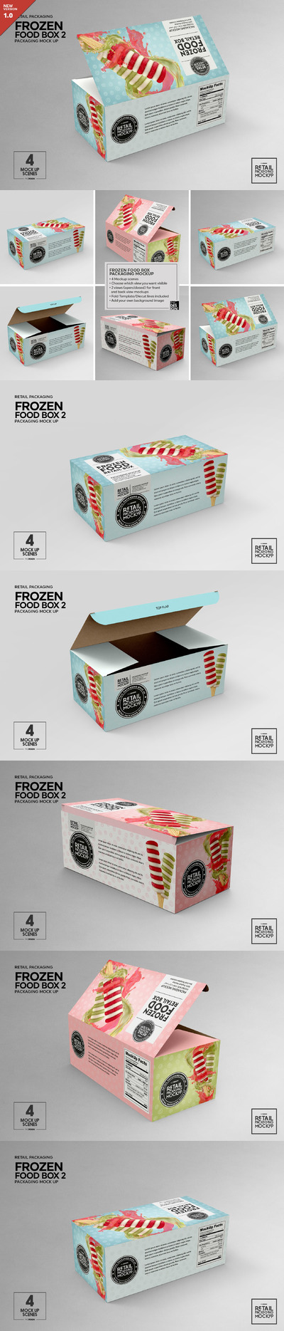 零售冷冻食品冰淇淋包装设计样机