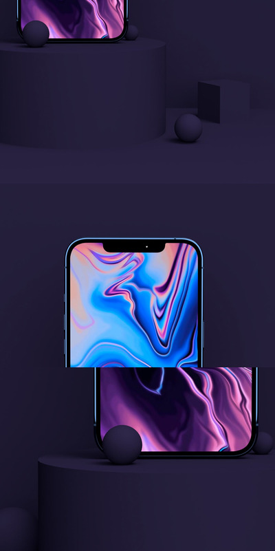 iPhone 12 Pro 深色版本和场景展示样机（PSD）