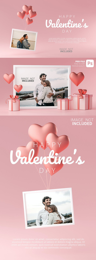 情人节横版温馨场景照片/广告展示样机（PSD）