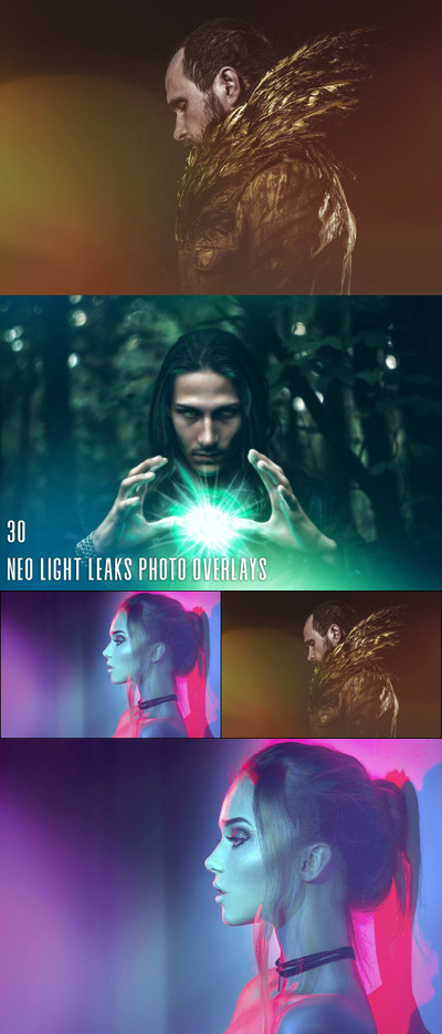 30张绚丽渐变霓虹灯效果照片叠加效果photoshop动作预设背景底纹纹理集合