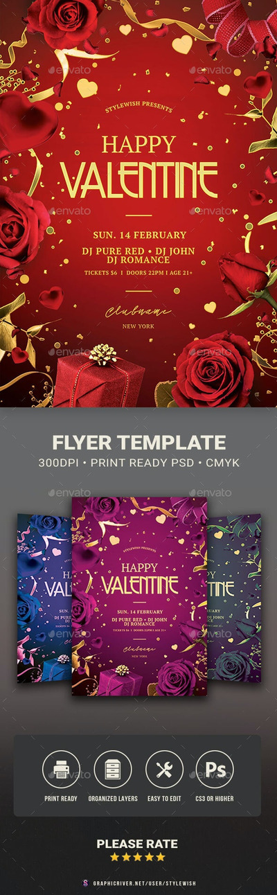 情人节活动派对海报设计模板