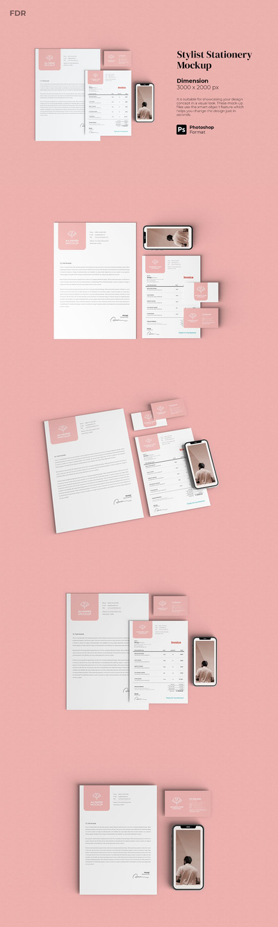 高端简约专业的高品质VI设计样机展示模型mockups