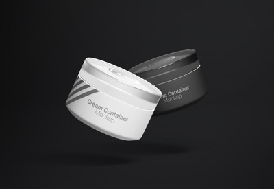 化妆品罐面霜容器包装模型[PSD]