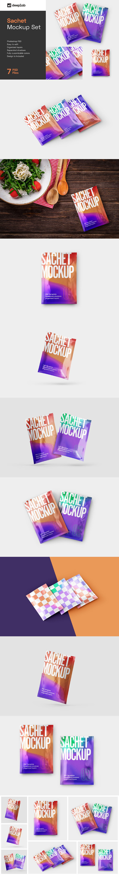 食品调味料袋子包装设计样机