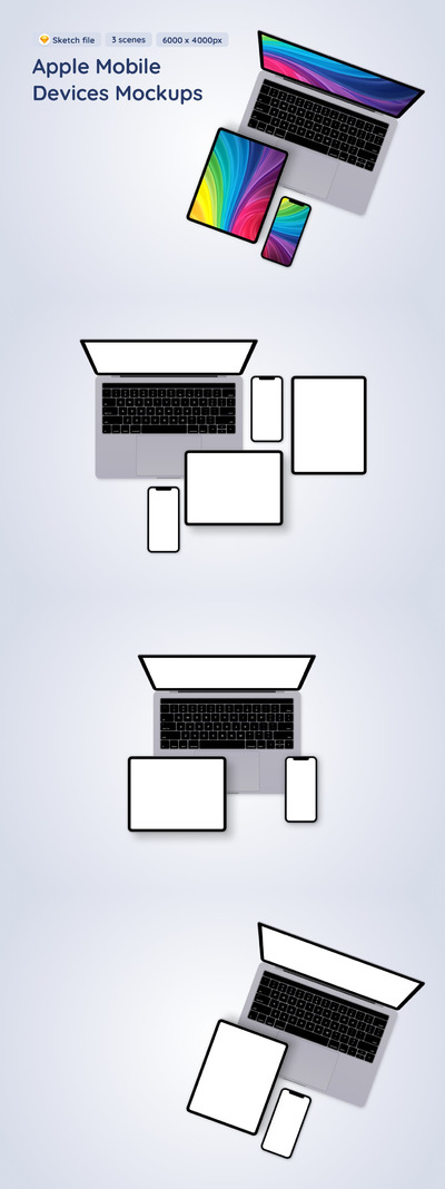 高品质的苹果设备UI样机展示模型mockups