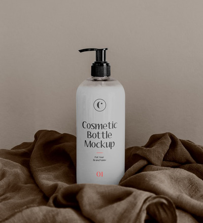 白色化妆品瓶子模型[PSD]