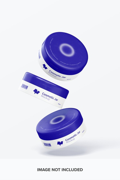 100毫米的塑料化妆品罐模型[PSD]