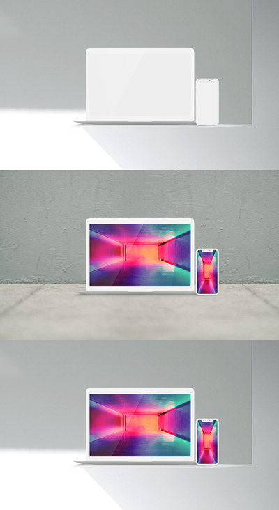 电脑+手机响应式网页设计展示样机（PSD）